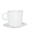 Vietri Lastra White - Espresso Cup and Saucer