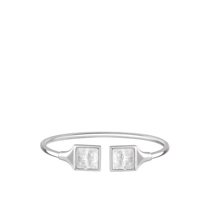 Lalique Bracelet - Arethuse Flexible Bangle - Clear/Silver in Small