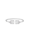 Lalique Bracelet - Arethuse Flexible Bangle - Clear/Silver in Small