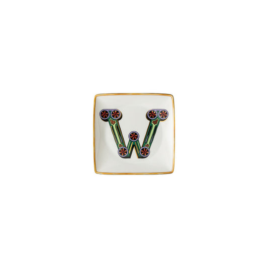 Versace Alphabet Square Plate "W"