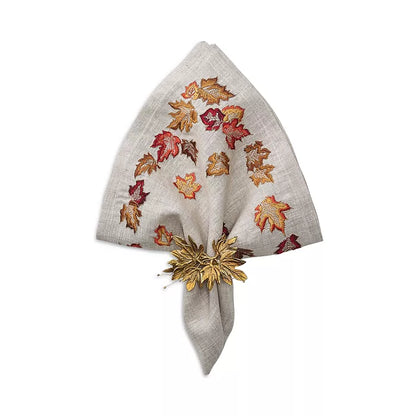 Kim Seybert Napkins: Autumn in Natural & Multi, Set of 4