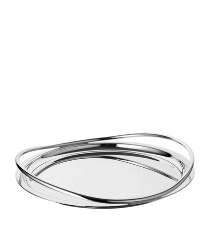 Christofle Vertigo Round Serving Tray - Large, Silver-Plated
