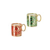 Versace Medusa Mugs Garland Red & Green, Set of 2