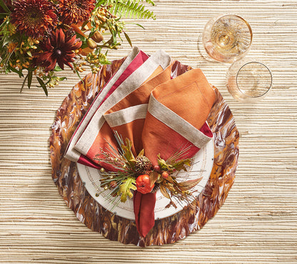 Kim Seybert Napkin Rings: Harvest in Brown & Orange, Set of 4