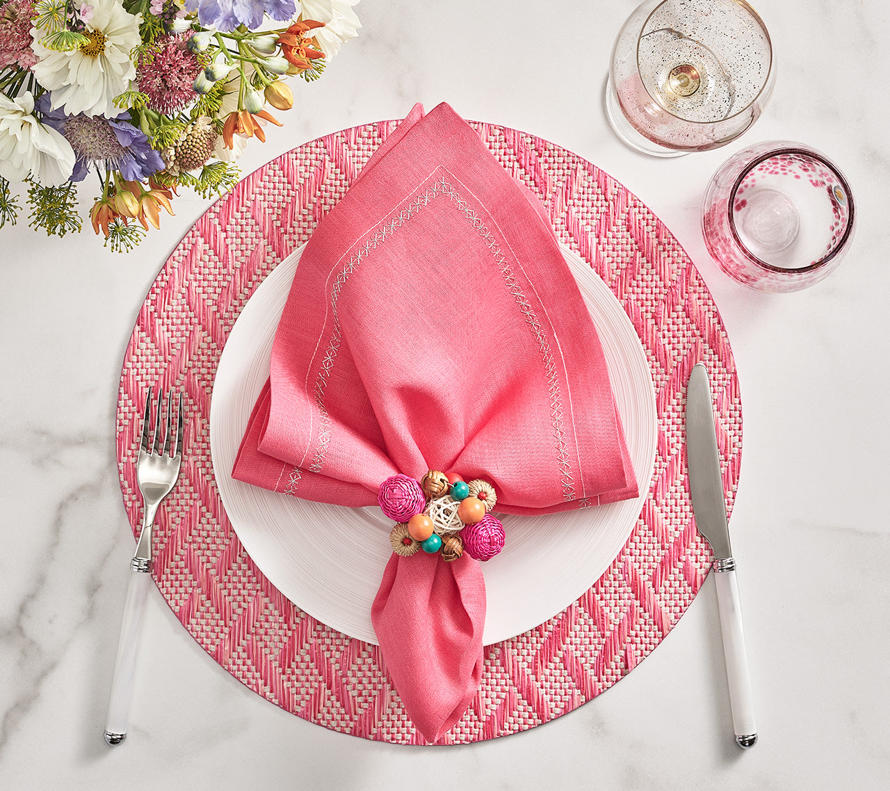 Kim Seybert Napkins: Classic in Pink, Set of 4