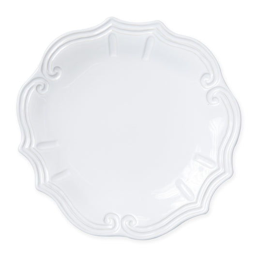 Vietri Incanto Stone Baroque Dinner Plate - White