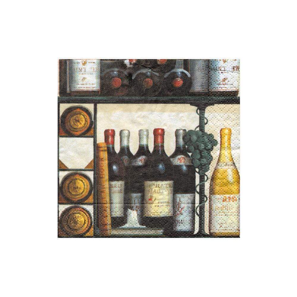 Caspari Cocktail Napkins: Wine Cellar