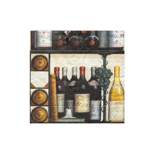Caspari Cocktail Napkins: Wine Cellar