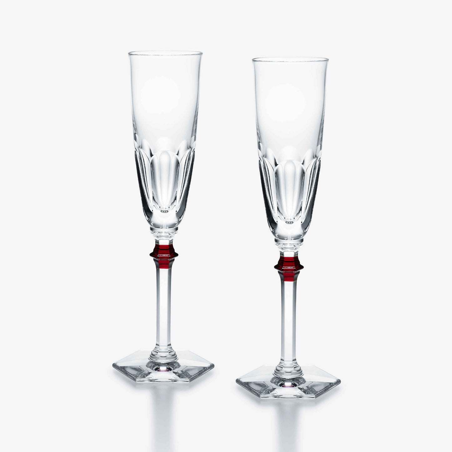 Baccarat Harcourt Champagne Flutes - Red (Set of 2)