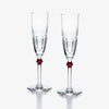 Baccarat Harcourt Champagne Flutes - Red (Set of 2)
