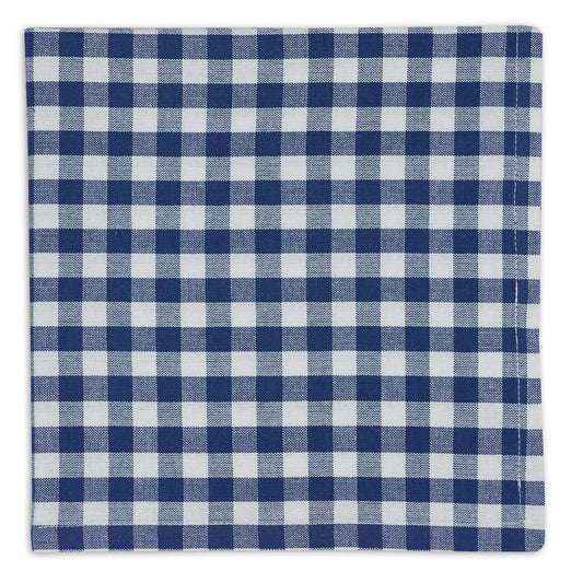 Design Imports Blue Farm Check Cloth Napkin