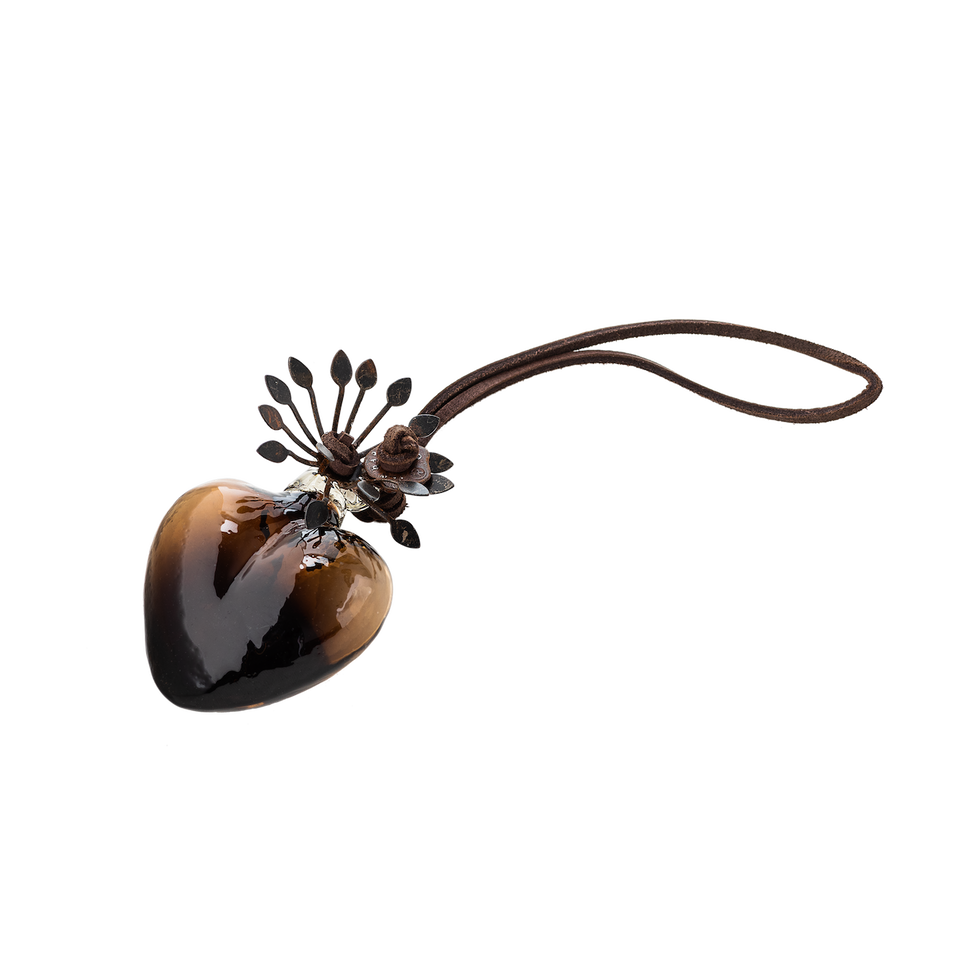 Jan Barboglio Adelita Heartblessing, Chocolate Glass Heart