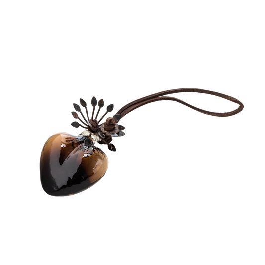 Jan Barboglio Adelita Heartblessing, Chocolate Glass Heart