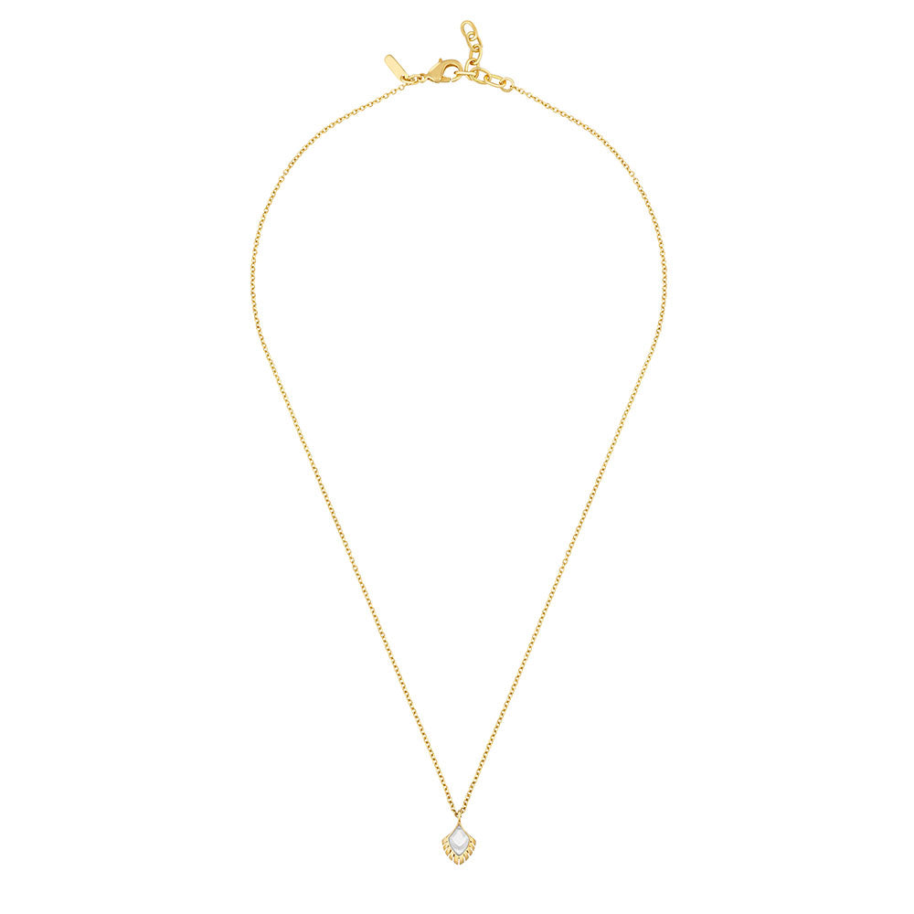Lalique Necklace - Paon Pendant - Small Clear/Gold