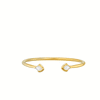 Lalique Bracelet - Paon Flexible Bangle - Clear/Gold in Small