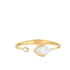 Lalique Bracelet - Paon Hinged Bracelet - Clear/Gold
