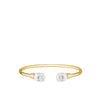Lalique Bracelet - Muguet Flexible Bangle - Clear/Gold in Small
