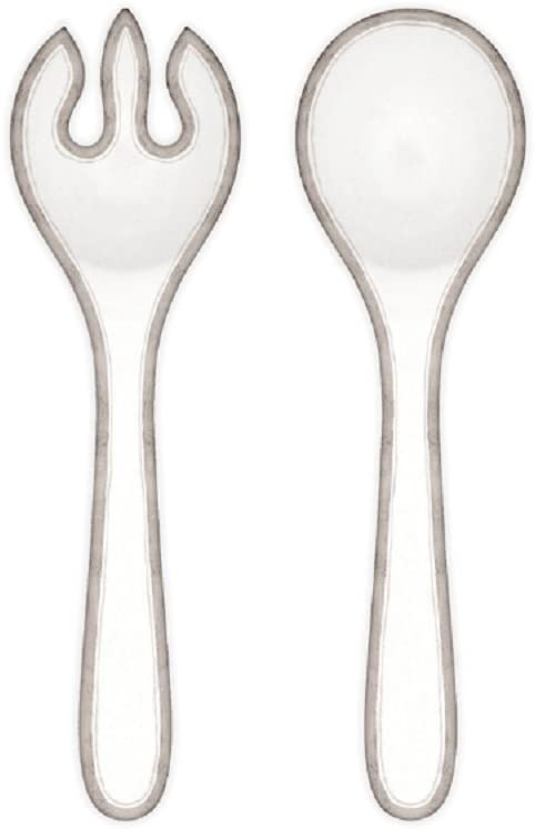 Le Cadeaux Rustica Antique White Melamine Salad Servers