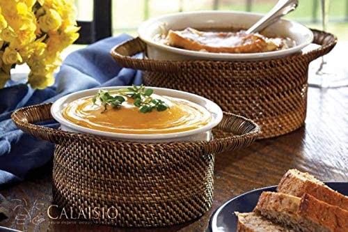 Round Soup Server with Wrapped Handles, includes Pillivuyt Souffle Dish