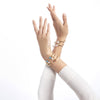 Lalique Bracelet - Muguet Flexible Bangle - Clear/Gold in Small