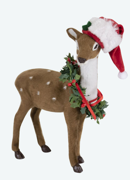 Byers Choice Animal: Reindeer with Wreath