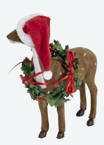 Byers Choice Animal: Reindeer with Wreath