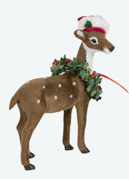 Byers Choice Animal: Reindeer with Wreath