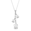 Lalique Necklace - Muguet Pendant - Clear/Silver with 3 Crystals