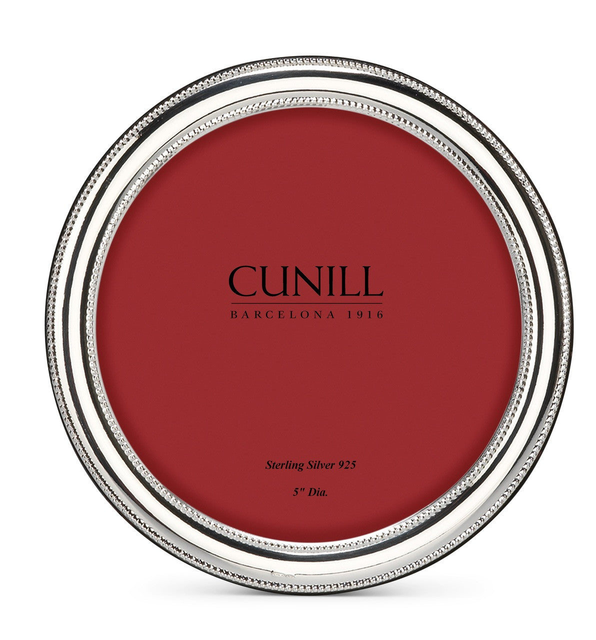 Cunill Round Ornament Bead Sterling Silver Picture Frame - 2.5