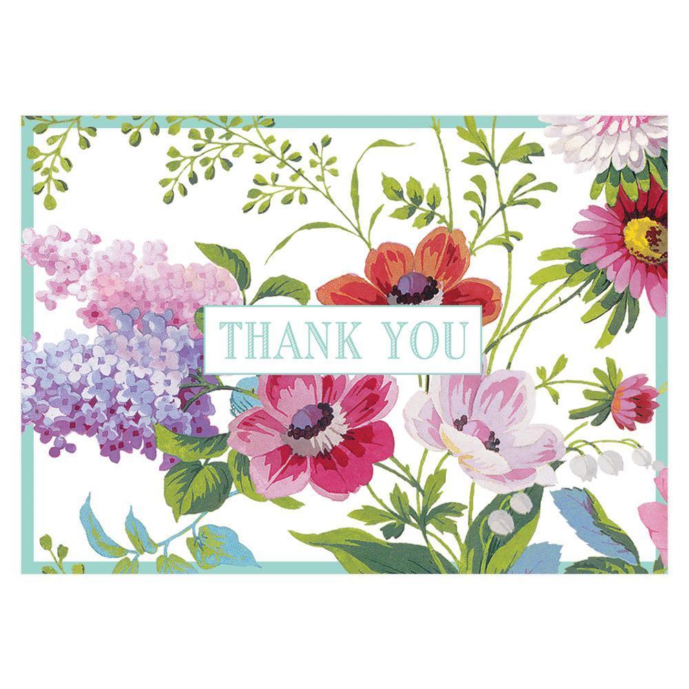 Caspari Note Cards: Edwardian Garden Thank You Notes in Ivory