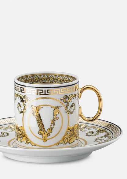 Versace Virtus Gala White Espresso Cup & Saucer