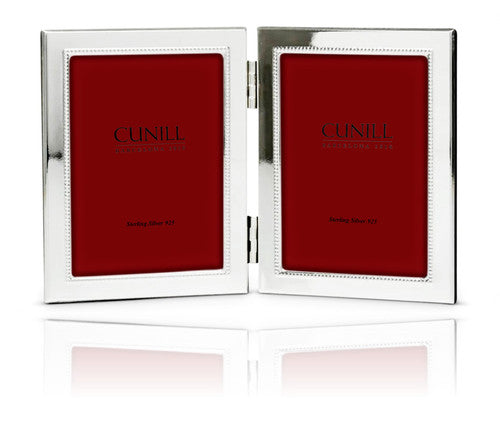 Cunill Tiffany Bead Sterling Silver Picture Frame - Hinged Double 4x6