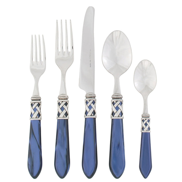 Vietri Flatware: Aladdin Antique 5 Piece Place Setting - Blue