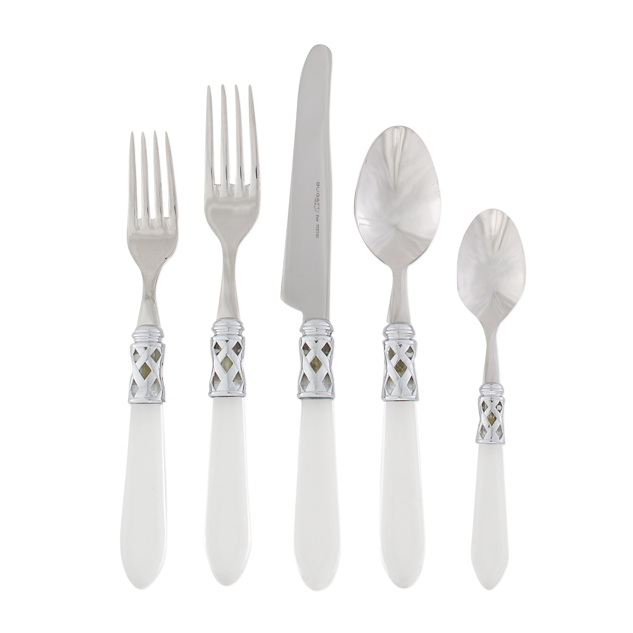 Vietri Flatware: Aladdin Brilliant 5 Piece Place Setting - Clear