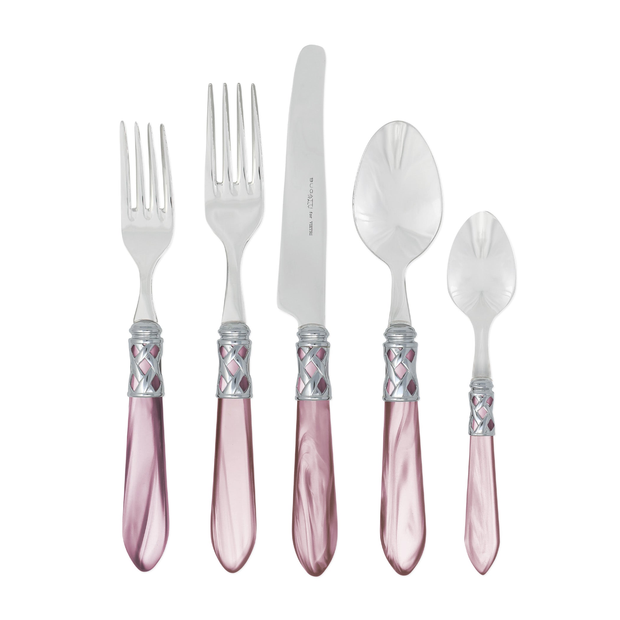 Vietri Flatware: Aladdin Brilliant 5 Piece Place Setting - Lilac
