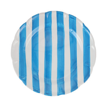 Vietri Amalfitana Stripe Dinner Plate - Aqua