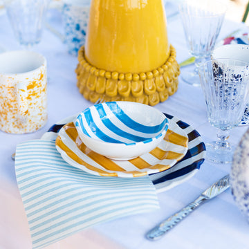 Vietri Amalfitana Stripe Dinner Plate - Cobalt