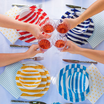 Vietri Amalfitana Stripe Dinner Plate - Red