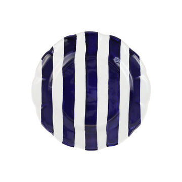 Vietri Amalfitana Stripe Salad Plate - Cobalt