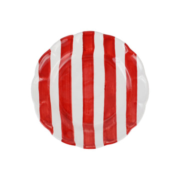 Vietri Amalfitana Stripe Salad Plate - Red