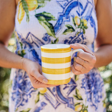 Vietri Amalfitana Stripe Mug - Yellow