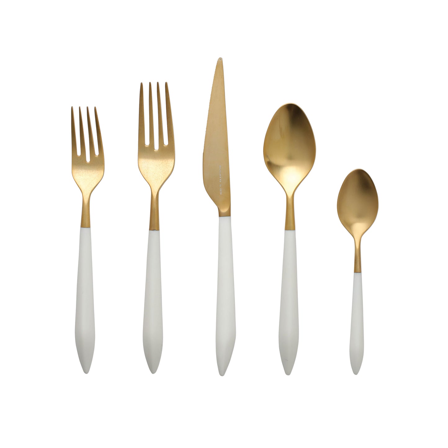 Vietri Flatware: Ares Oro & White 5 Piece Place Setting