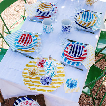 Vietri Amalfitana Stripe Dinner Plate - Cobalt