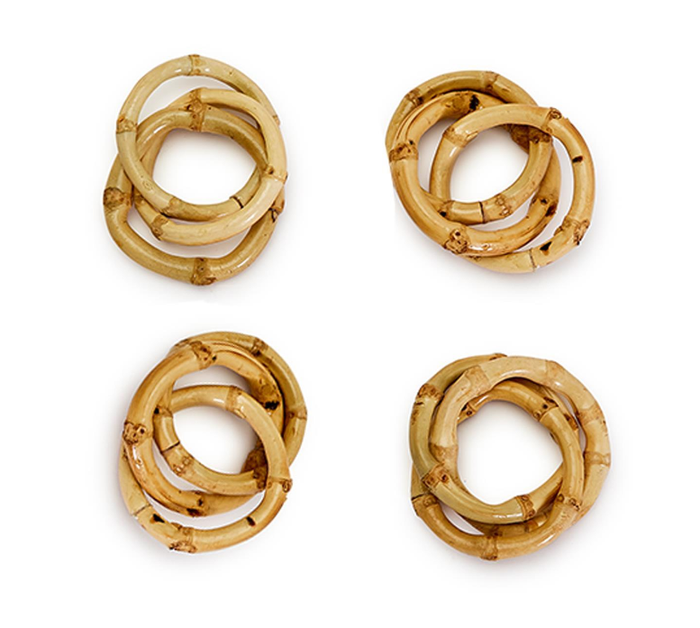 Two's Company Bamboo Napkin Rings (Set of 4)