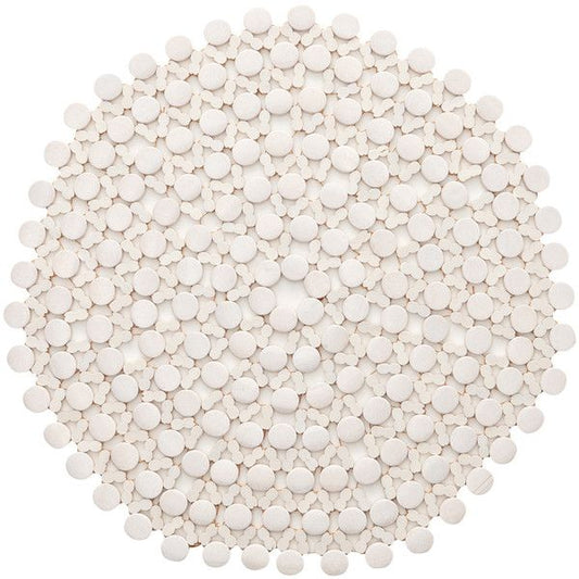 Kim Seybert Placemat: Round Bamboo in White