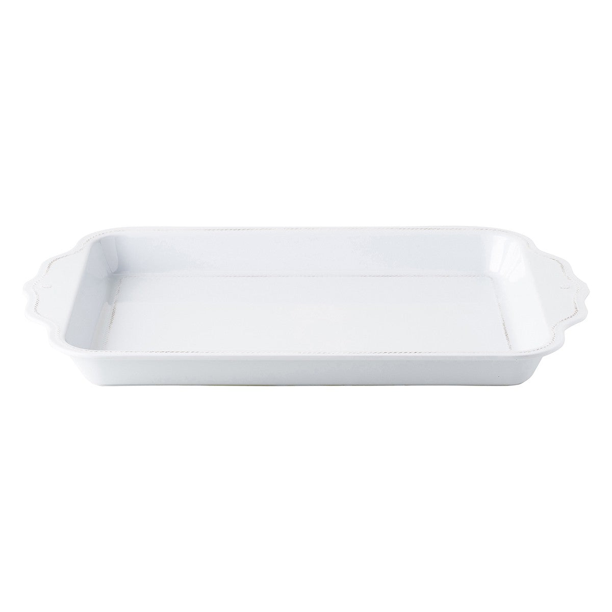 Juliska Melamine: Berry & Thread 24 inch Handled Tray  - Whitewash