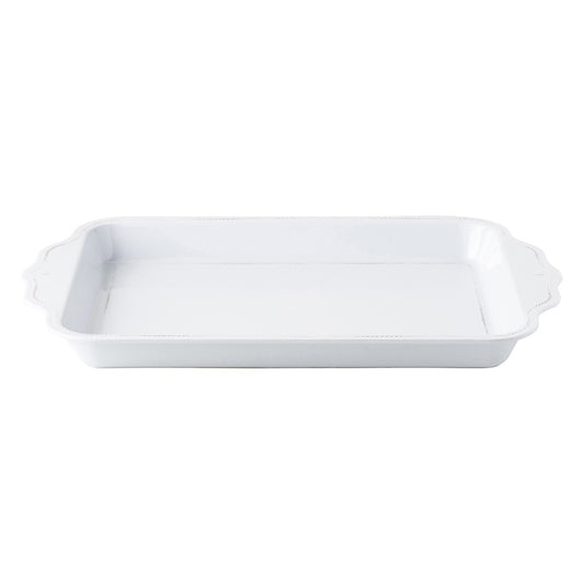 Juliska Melamine: Berry & Thread 24 inch Handled Tray  - Whitewash