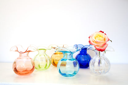 Vietri Hibiscus Glass Bud Vase - Aqua