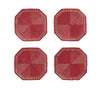 Kim Seybert Drink Coasters: BACCARAT Louxor in Red, Set of 4 in a Gift Box