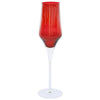 Vietri Contessa Champagne Glass - Red
